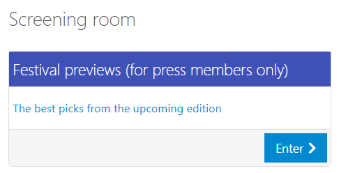 Screening room Portal link example